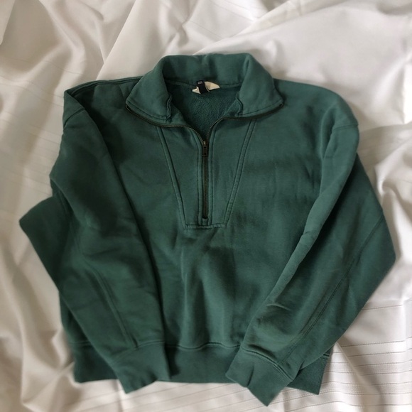Universal Thread Crop Teal Quarter-Zip Pullover - Picture 4 of 11